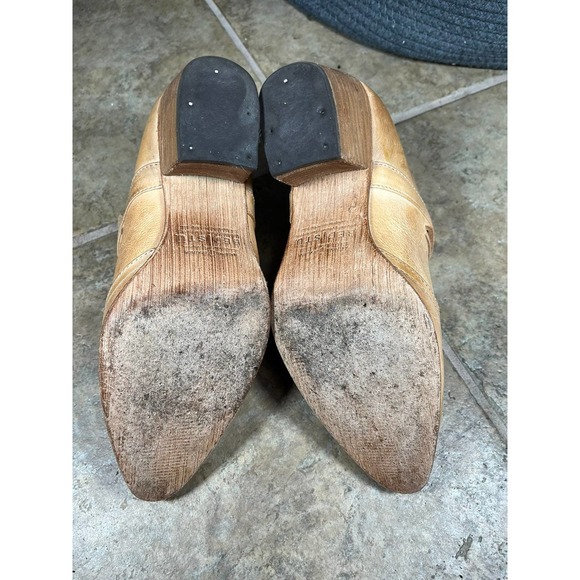 Bed Stu Tan Ankle Boots with Distressed Leather - Picture 7 of 9